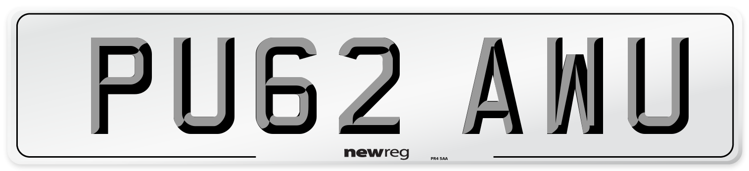 PU62 AWU Number Plate from New Reg